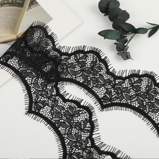 FREEDOMBEAUTY | [laser-cut lace] Black eyelash lace, hot-selling eyelash lace, home textile Lolita light luxury lace accessories