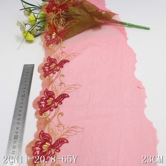 FREEDOMBEAUTY | Three-color mesh delicate butterfly flower embroidered lace, classical clothing curtain sofa cushion lace accessories