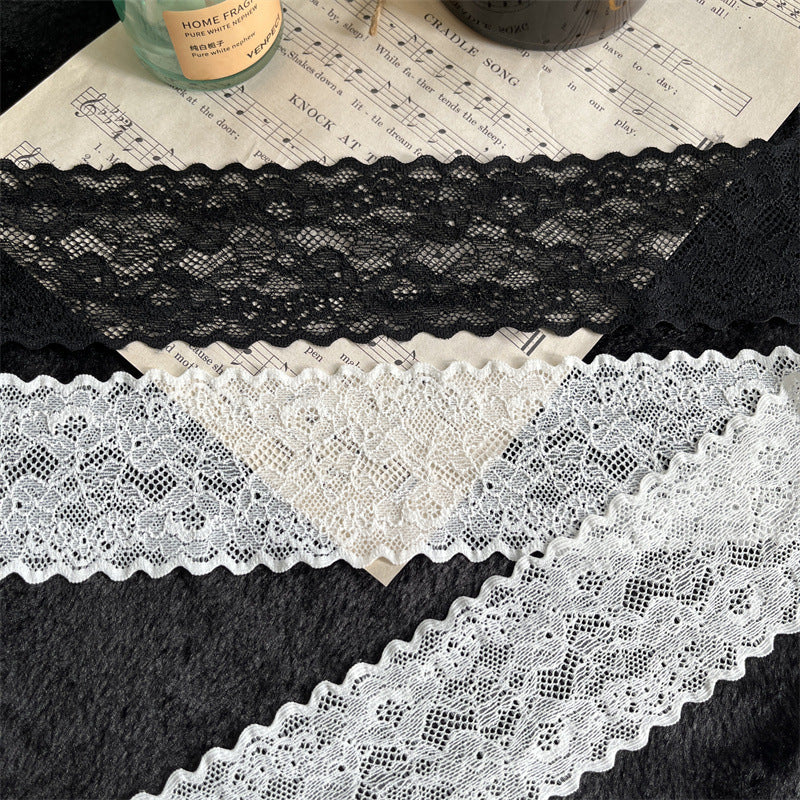 FREEDOMBEAUTY | Factory direct sales, spot quick delivery Xiaohongshu hot 6CM black and white elastic lace accessories DIY handmade