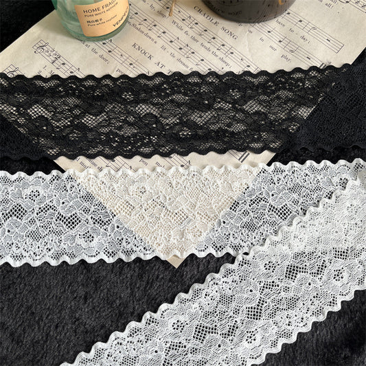 FREEDOMBEAUTY | Factory direct sales, spot quick delivery Xiaohongshu hot 6CM black and white elastic lace accessories DIY handmade