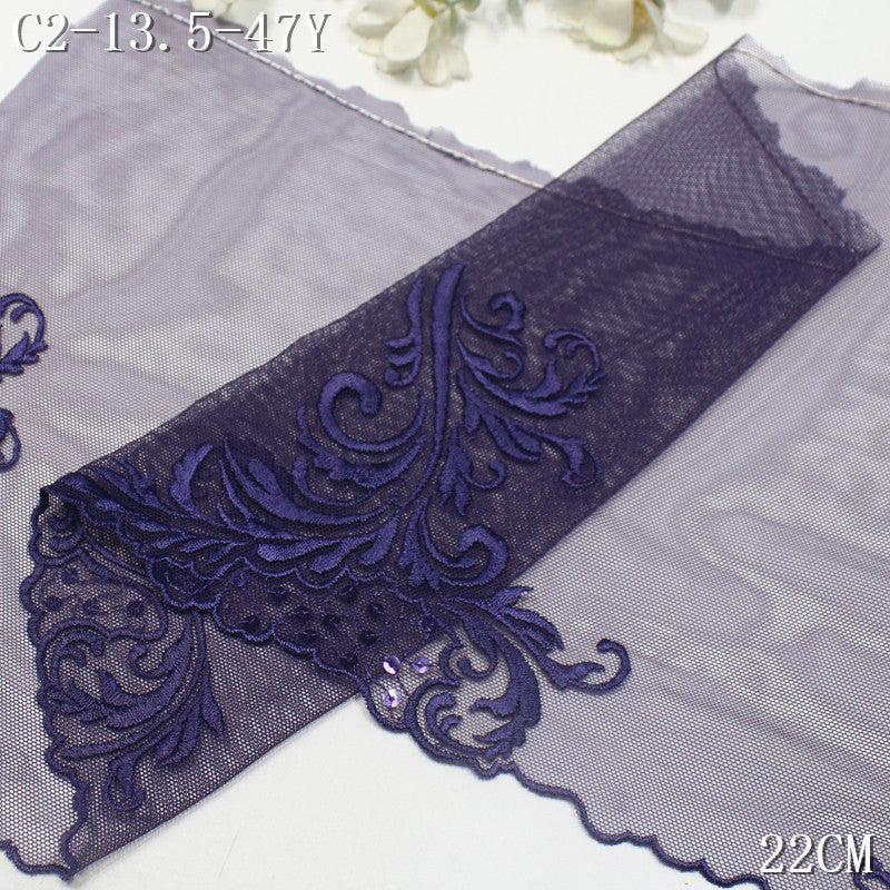 FREEDOMBEAUTY | Spot wholesale multi-color mesh, laser sequins, flower embroidery lace, drama costumes, dance costumes, ancient lace accessories DIY
