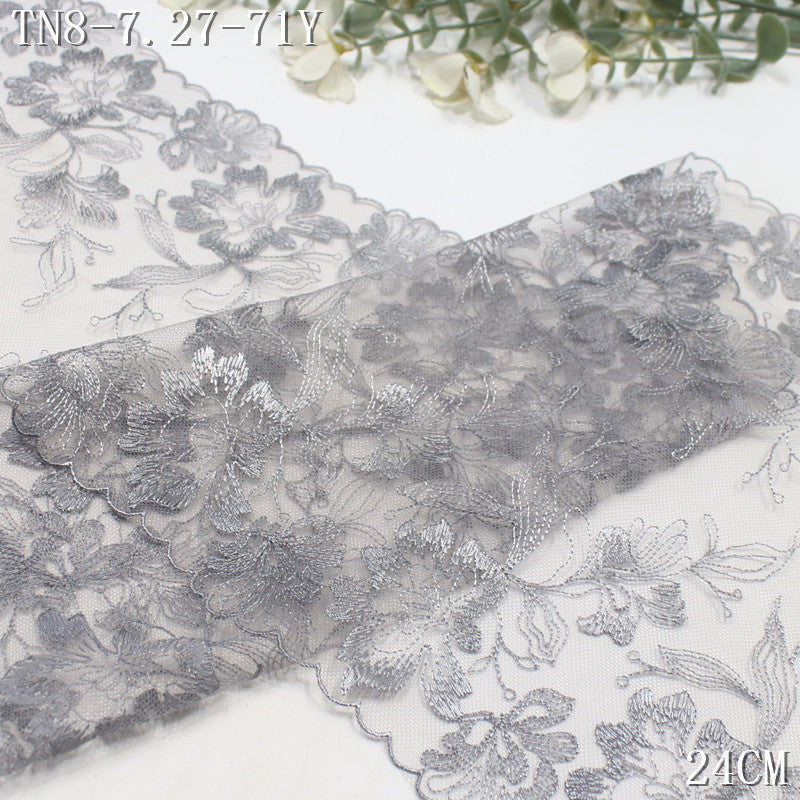 FREEDOMBEAUTY | [1Pack] Light mesh embroidery lace exquisite classical flowers, clothing handmade DIY backpack throw pillow lace accessories