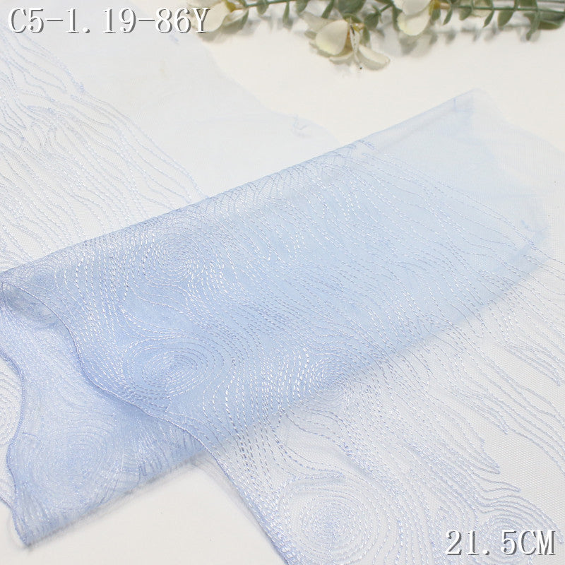 FREEDOMBEAUTY | Four-color light mesh embroidered lace tree ring pattern, design clothing accessories lace accessories