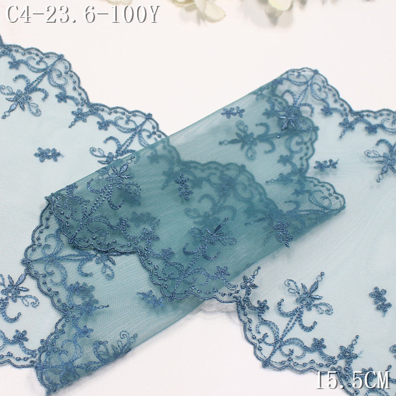 FREEDOMBEAUTY | Color mesh embroidery lace bilateral French pattern, Lolita skirt children's lace accessories