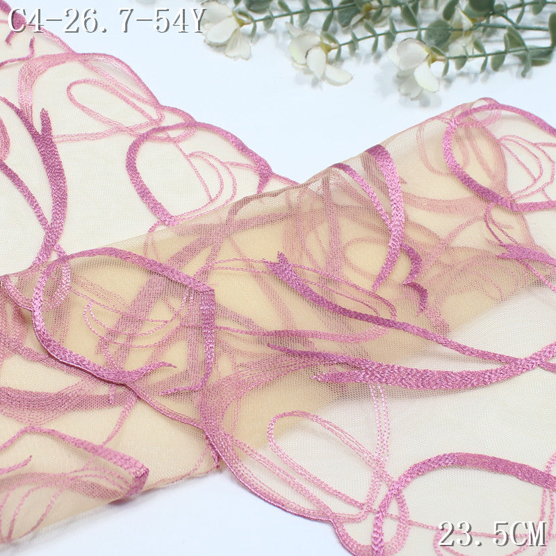 FREEDOMBEAUTY | Spot wholesale multi-color light mesh irregular striped embroidery lace, clothing underwear lace textile accessories