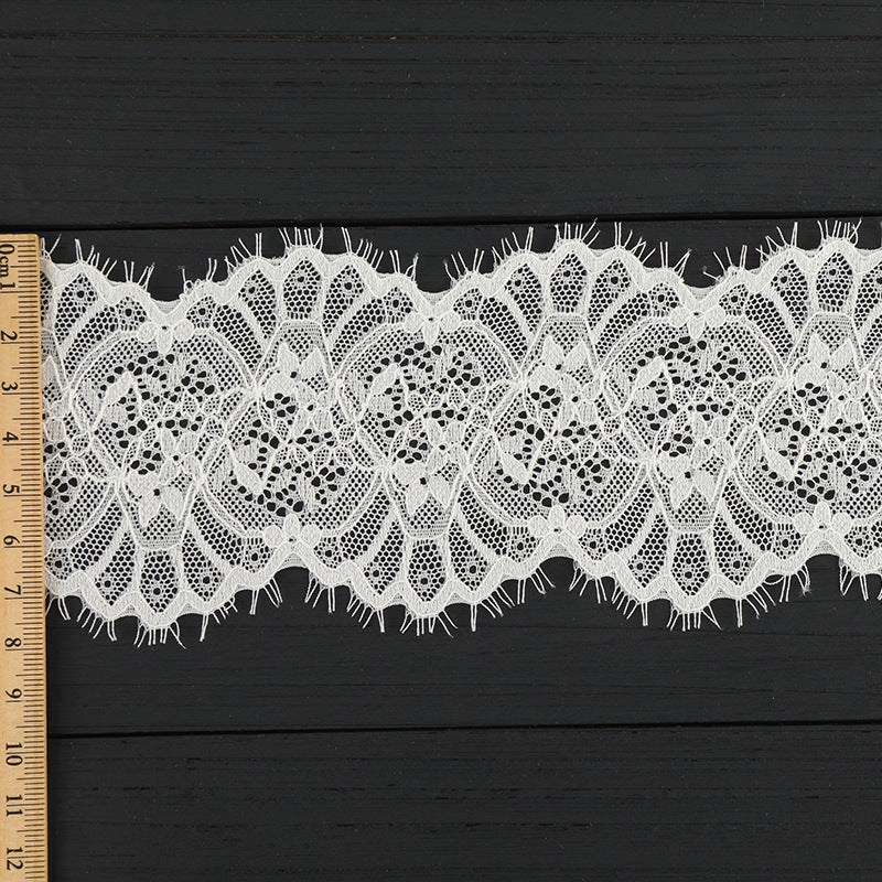 FREEDOMBEAUTY | [laser-cut lace] White eyelash lace, elastic laser cut lace, toy home textile clothing lace accessories