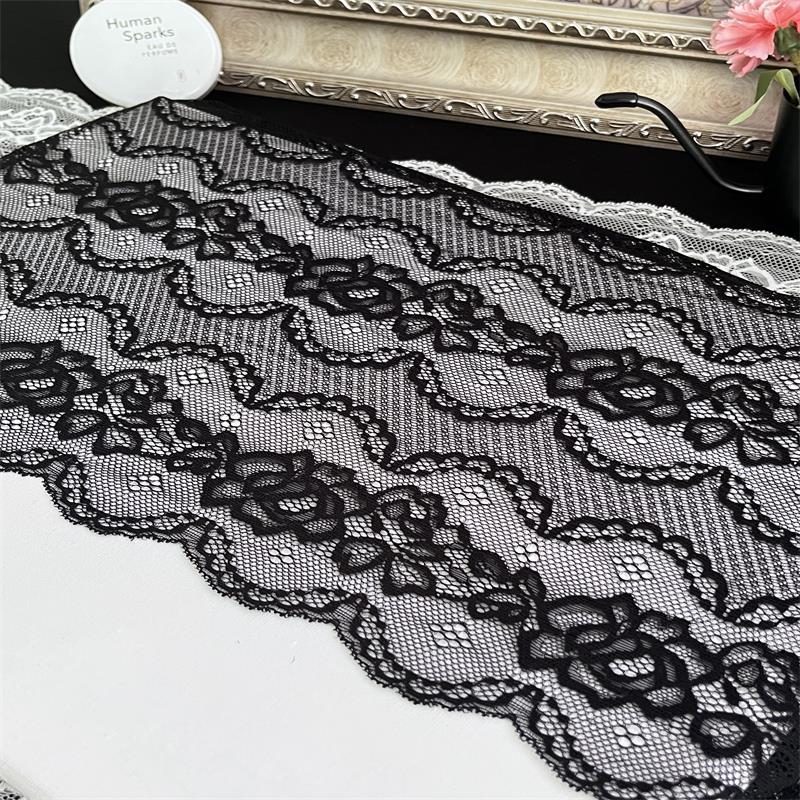 FREEDOMBEAUTY | New Hollow Elastic Rose Spot Underwear Homewear Wedding Dress Fabric, Handmade Nylon Lace Fabric