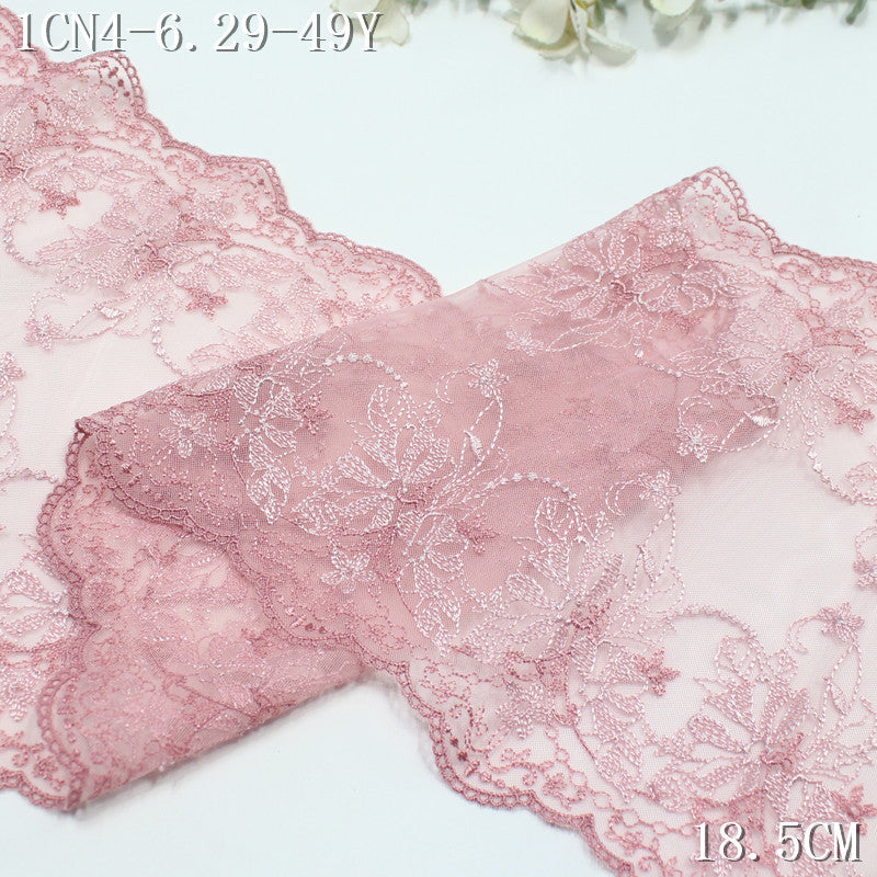 FREEDOMBEAUTY | Bilateral French fine pattern mesh embroidered lace 24cm skirt wedding headgear lace accessories