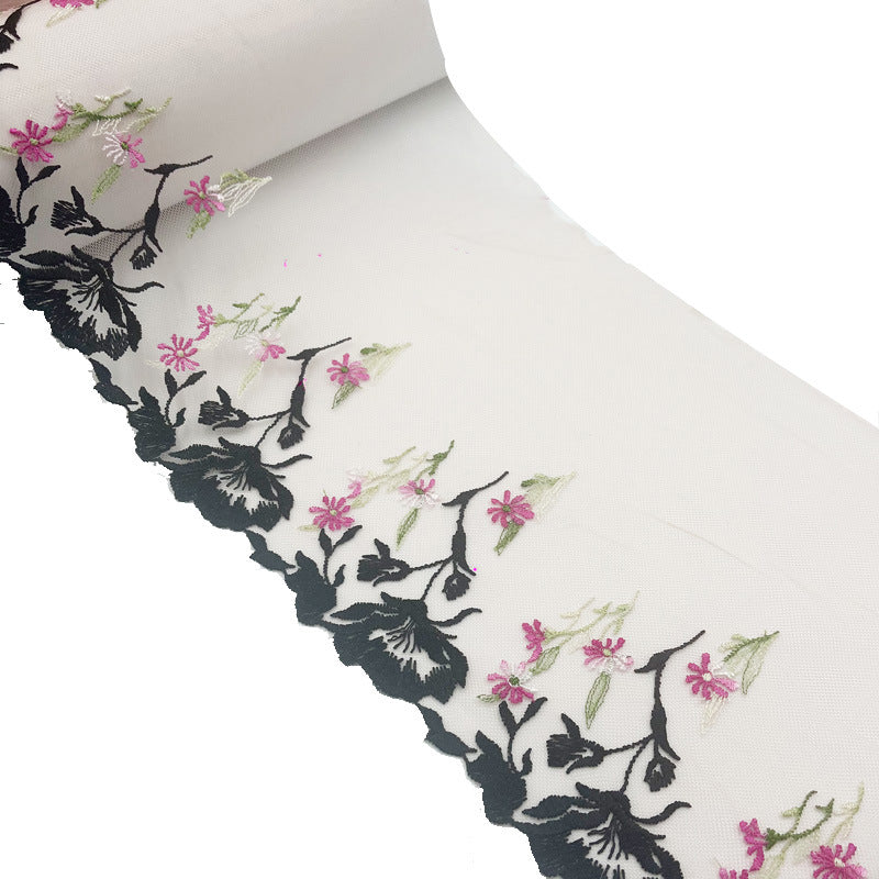 FREEDOMBEAUTY | Pink bilateral small fresh lace water-soluble trim embroidery mesh flower headdress curtain underwear accessories wholesale