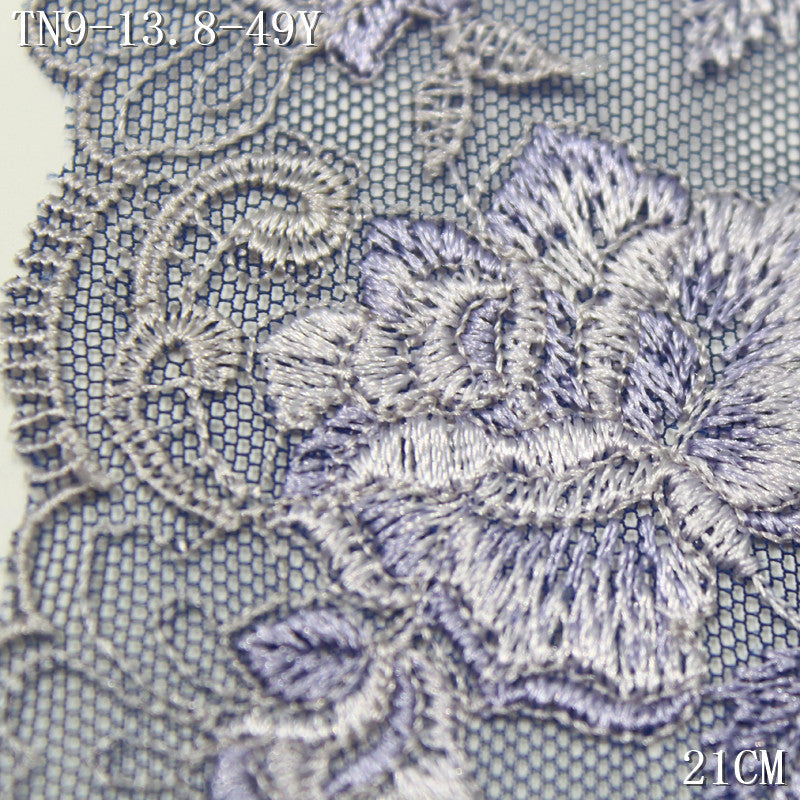 FREEDOMBEAUTY | Navy blue mesh yarn Japanese and Korean style flower vine embroidery lace, clothing skirt underwear lace accessories