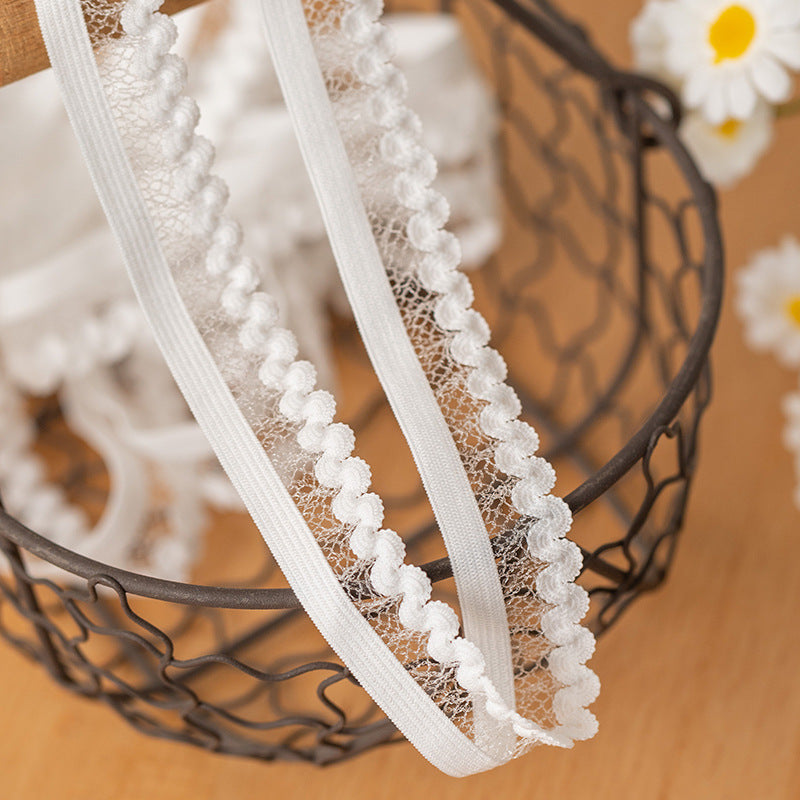 FREEDOMBEAUTY | Factory Direct 2.0CM White Spot Elastic Fish Wave Elastic Band DIY Clothing Elastic Band