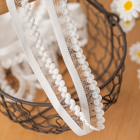 FREEDOMBEAUTY | Factory Direct 2.0CM White Spot Elastic Fish Wave Elastic Band DIY Clothing Elastic Band