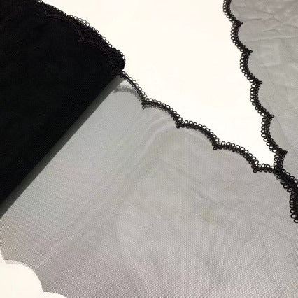 FREEDOMBEAUTY | Spot light pink black gray retro small heart embroidery mesh lace accessories decoration DIY