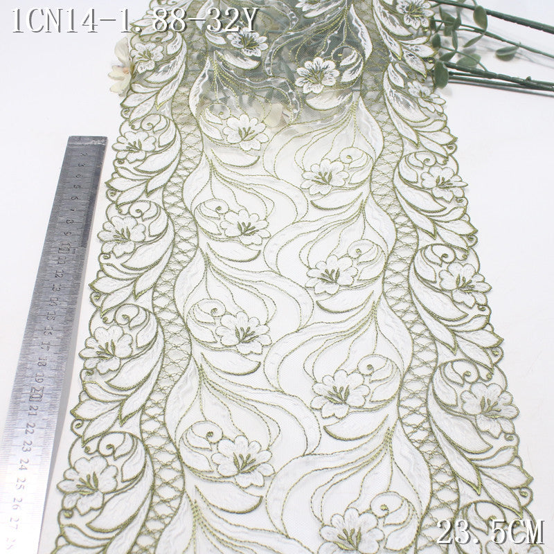 FREEDOMBEAUTY | [1Pack] Luxury retro gold thread flower mesh embroidery lace, dress home curtains dress lace accessories