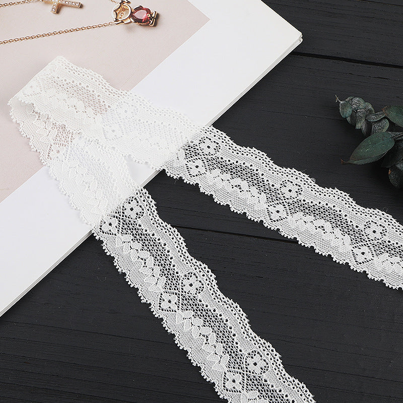 FREEDOMBEAUTY | [stretch] White warp knitted lace, elastic lace, exquisite wavy lace, home textile lace accessories