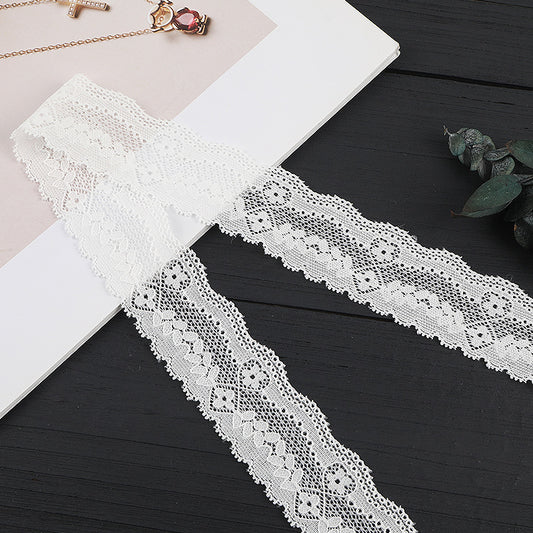 FREEDOMBEAUTY | [stretch] White warp knitted lace, elastic lace, exquisite wavy lace, home textile lace accessories