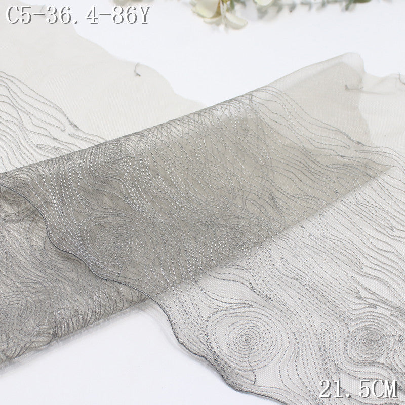 FREEDOMBEAUTY | Four-color light mesh embroidered lace tree ring pattern, design clothing accessories lace accessories