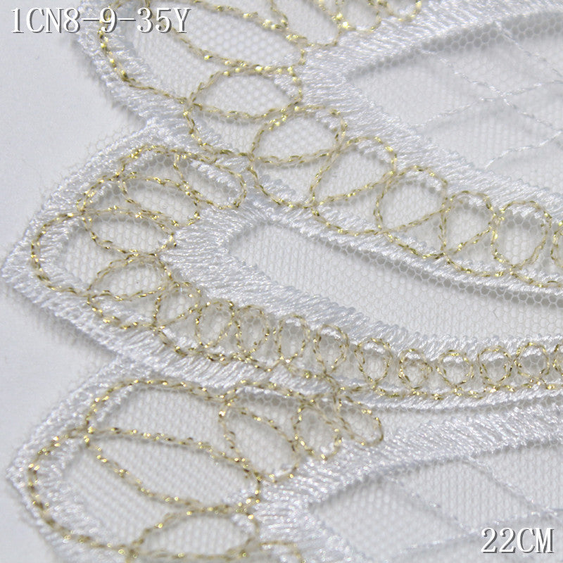 FREEDOMBEAUTY | [1Pack] Two-color classic Mobius ring mesh embroidery lace 22cm clothing home textile lace accessories