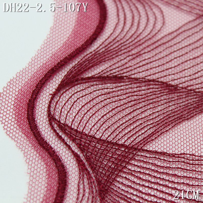 FREEDOMBEAUTY | Light mesh embroidery lace modern wind wave curve, shirt skirt decoration clothing lace accessories DIY