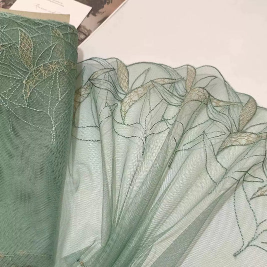 FREEDOMBEAUTY | Spot elegant embroidery mesh lace soft lace accessories DIY design fabric clothing