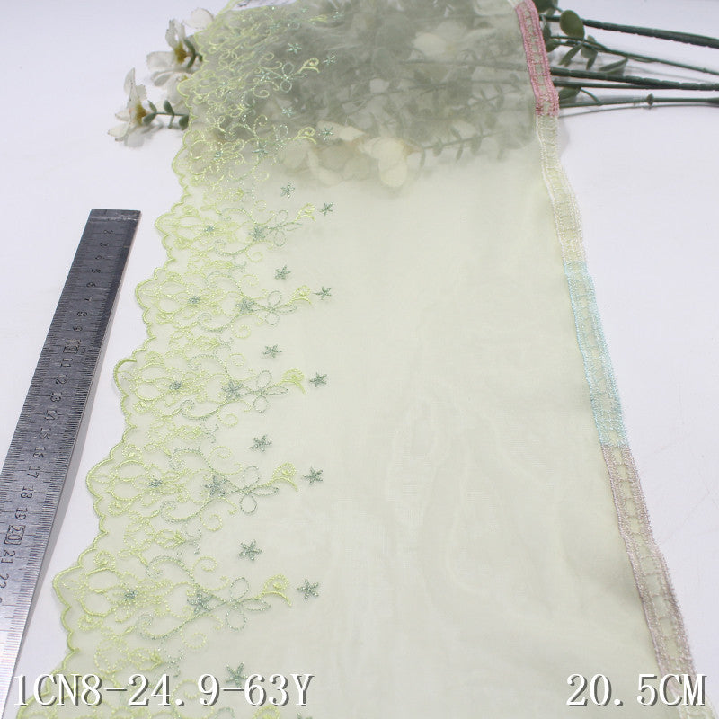 FREEDOMBEAUTY | [1Pack] Mori fresh green light mesh embroidery lace, underwear dress children's lace accessories DIY