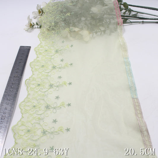FREEDOMBEAUTY | [1Pack] Mori fresh green light mesh embroidery lace, underwear dress children's lace accessories DIY