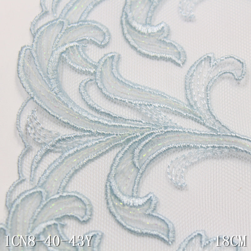 FREEDOMBEAUTY | [1pack] Light mesh embroidery lace elegant bilateral curl grass pattern, underwear tube top home textile lace accessories