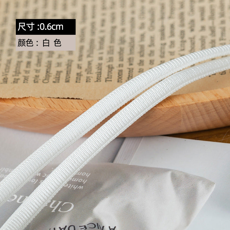 FREEDOMBEAUTY | Factory direct 0.6CM double-sided bright thread flat belt black and white spot clothing children's shoelaces elastic elastic band