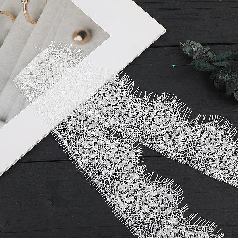 FREEDOMBEAUTY | [no- stretch] 4.5cm eyelash lace, unilateral non-elastic lace edge, new Lolita skirt neckline lace accessories