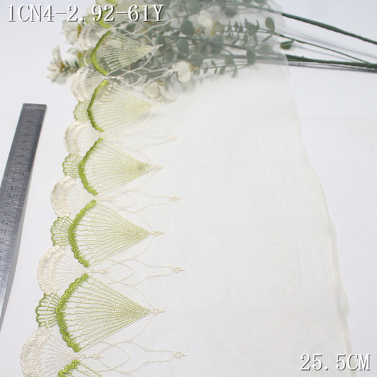 FREEDOMBEAUTY | [1pack] Three-color mesh fashion fan leaf texture embroidery lace 23cm clothing underwear skirt lace accessories