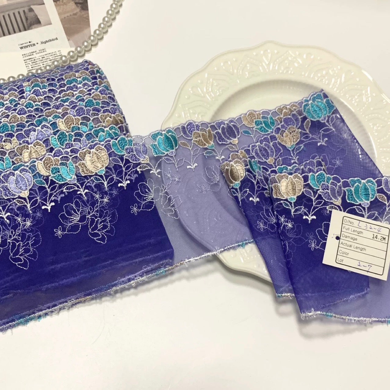 FREEDOMBEAUTY | Spot Tulip Hollow Embroidery Mesh Lace Accessories Decorative Fabric DIY Clothing