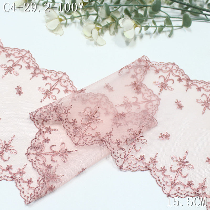 FREEDOMBEAUTY | Color mesh embroidery lace bilateral French pattern, Lolita skirt children's lace accessories