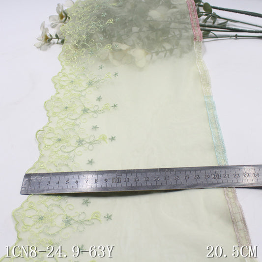 FREEDOMBEAUTY | [1Pack] Mori fresh green light mesh embroidery lace, underwear dress children's lace accessories DIY