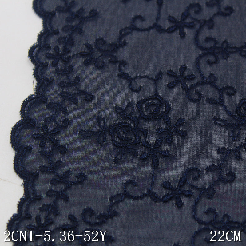 FREEDOMBEAUTY | Indigo chiffon mesh embroidery lace, spot wholesale children's neckline baby clothes lace accessories