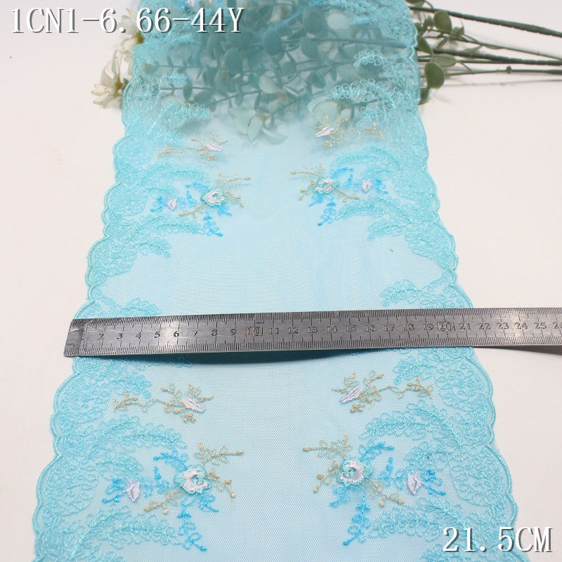 FREEDOMBEAUTY | European retro two-color mesh embroidery lace bilateral plant grass flower 21.5cm clothing accessories