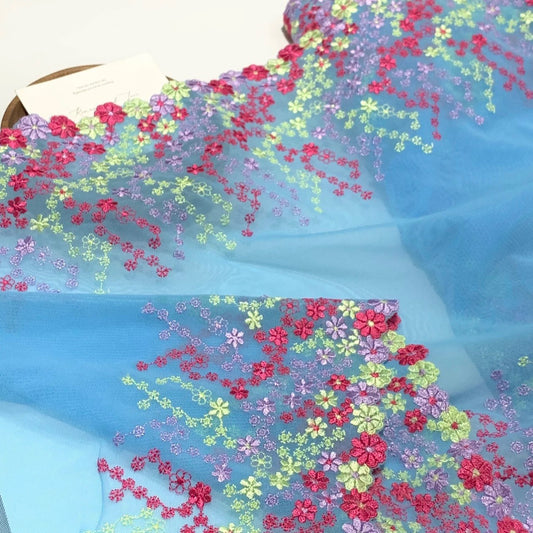 FREEDOMBEAUTY | Spot Bilateral Heavy Industry Elastic Mesh Yarn Embroidery Lace Accessories Decorative Fabric Design DIY Apparel