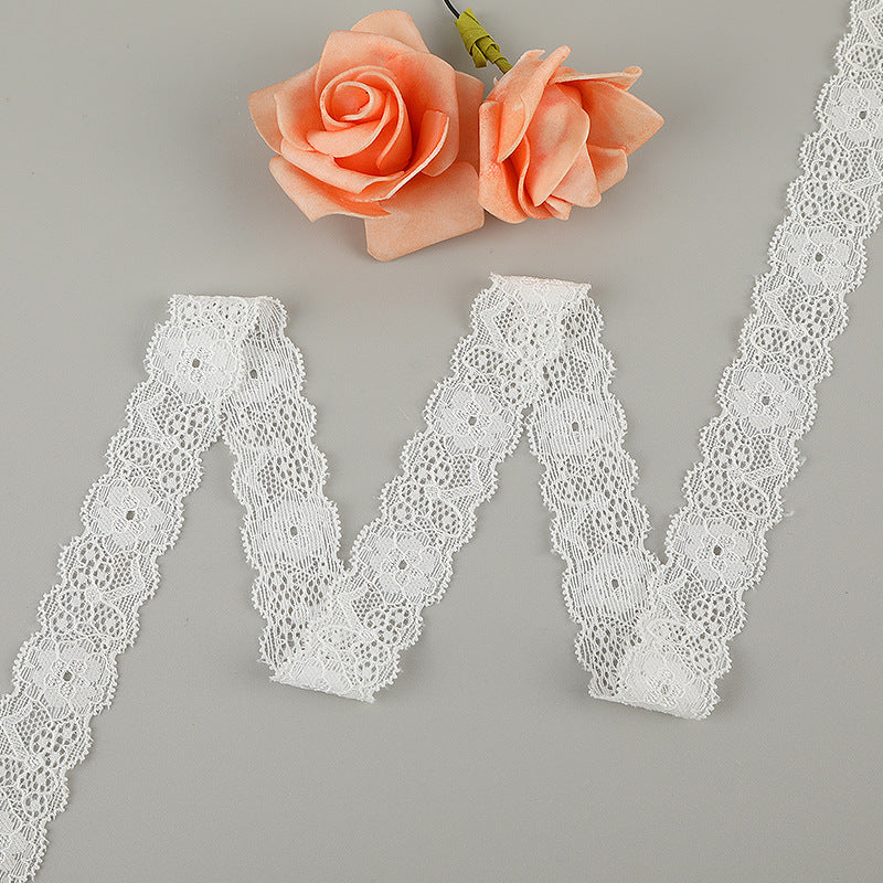 FREEDOMBEAUTY | [stretch] 2.5cm lace small lace, wavy elastic lace edge, neckline cuffs fashion lace accessories