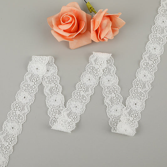 FREEDOMBEAUTY | [stretch] 2.5cm lace small lace, wavy elastic lace edge, neckline cuffs fashion lace accessories
