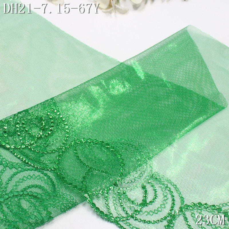 FREEDOMBEAUTY | [1Pack] Hot stamping light mesh yarn geometric simple graphics embroidery lace, performance clothes party decoration lace accessories
