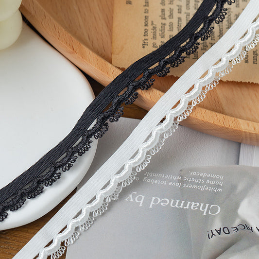 FREEDOMBEAUTY | Factory direct sales 1.5CM nylon light silk eyelash bud belt, women's underwear children's clothing edge elastic band