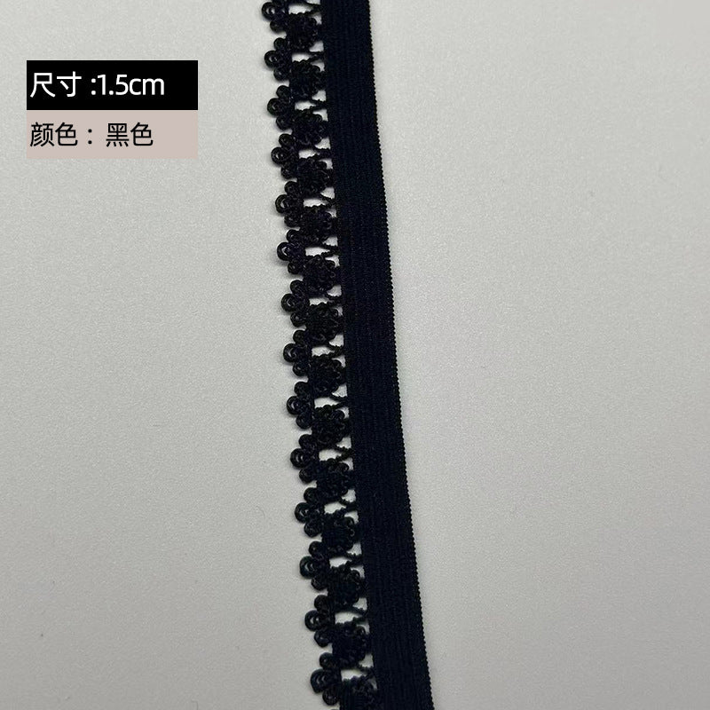 FREEDOMBEAUTY | 1.5cm/2.0cm single and double row crown pant buds, white knitted nylon stretch underwear panty lace band