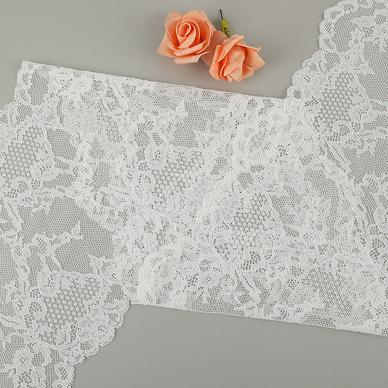 FREEDOMBEAUTY | [stretch] White bilateral lace, nylon elastic lace, clothing skirt lace accessories, spot