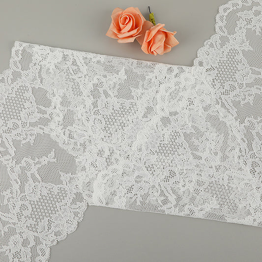 FREEDOMBEAUTY | [stretch] White bilateral lace, nylon elastic lace, clothing skirt lace accessories, spot