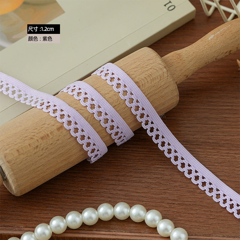 FREEDOMBEAUTY | Factory Direct 1.2CM Nylon Elastic Square Elastic Band DIY Color Spot Children's Underwear Ribbon