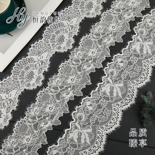 FREEDOMBEAUTY | [laser-cut lace] White nylon silk lace, elastic hollow lace weave, home textile clothing Lolita lace accessories