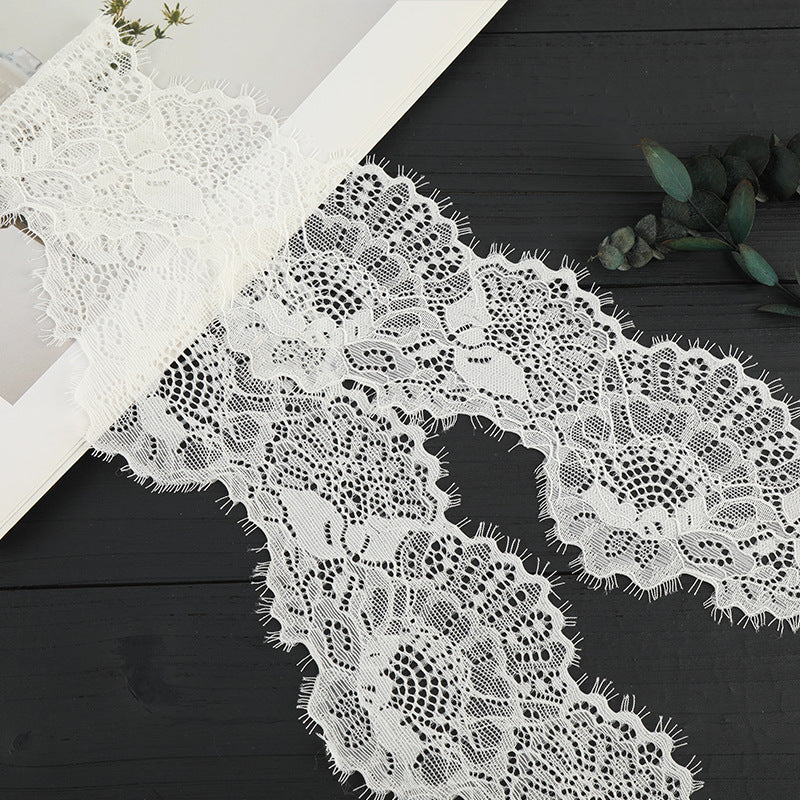 FREEDOMBEAUTY | [laser-cut lace] White nylon silk lace, elastic hollow lace weave, home textile clothing Lolita lace accessories