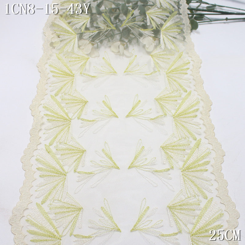 FREEDOMBEAUTY | [1Pack] Spring new shoots small fresh and tender yellow mesh embroidery lace, skirt dress DIY merchandise lace accessories