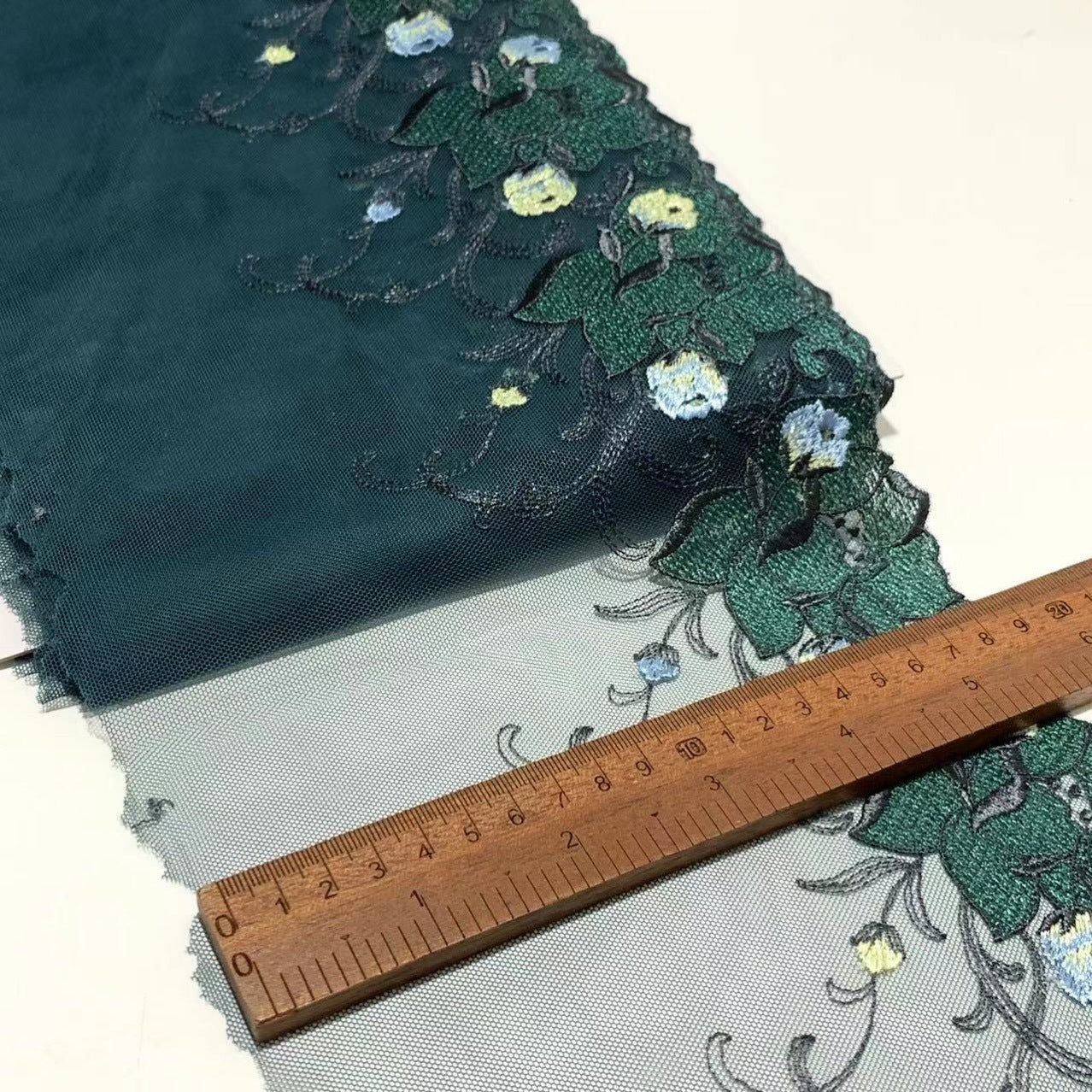 FREEDOMBEAUTY | In Stock, Heavy Industry Bright Silver Wire Embroidered Mesh Lace Single-Sided Lace Accessories Design 18CM Home Textile Accessories