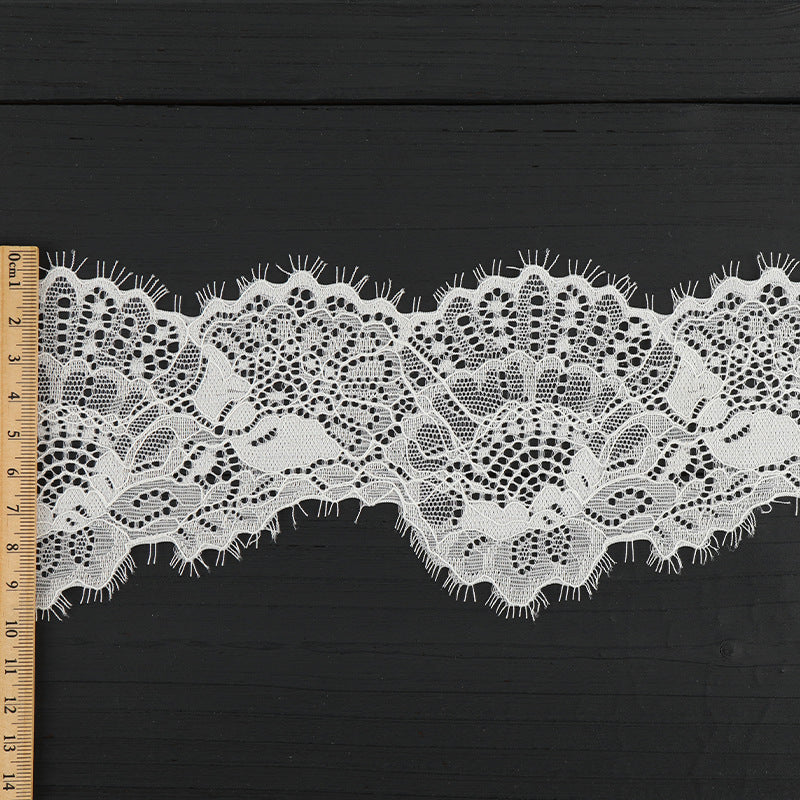 FREEDOMBEAUTY | [laser-cut lace] White nylon silk lace, elastic hollow lace weave, home textile clothing Lolita lace accessories