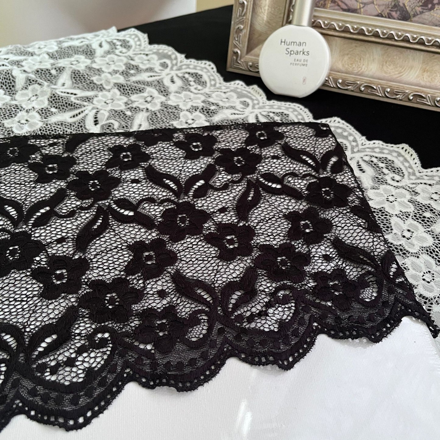 FREEDOMBEAUTY | 38CM new nylon lace fabric embroidered fashion dress wedding top lace fabric flower handmade accessories DIY